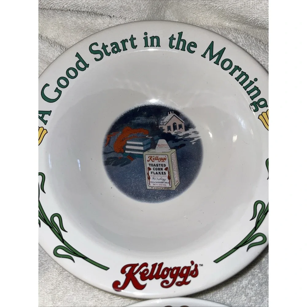 KELLOGG'S COLLECTIBLE CERAMIC CEREAL BOWLS - 90TH ANNIVERSARY 1996 - SET OF 4